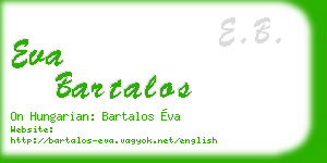 eva bartalos business card